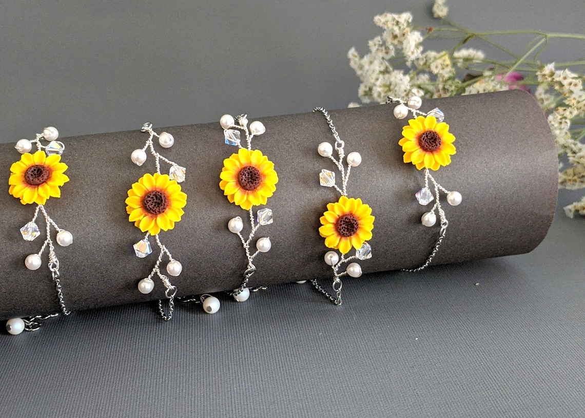 Sunflower Wedding Gifts Sunflower Bridesmaid Gifts Sunflower Etsy