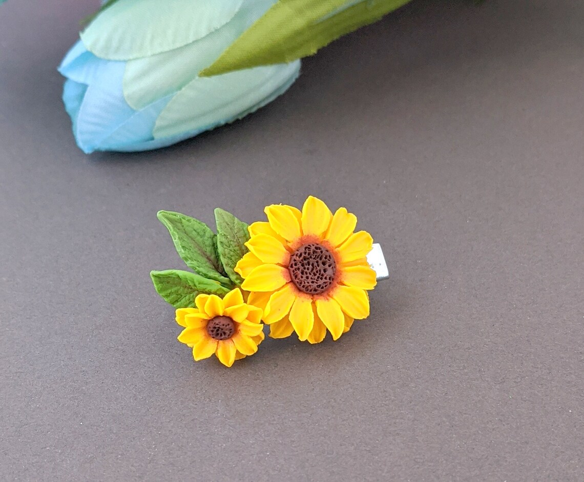 Sunflower hair piece sunflower hair clip Sunflower Wedding Etsy