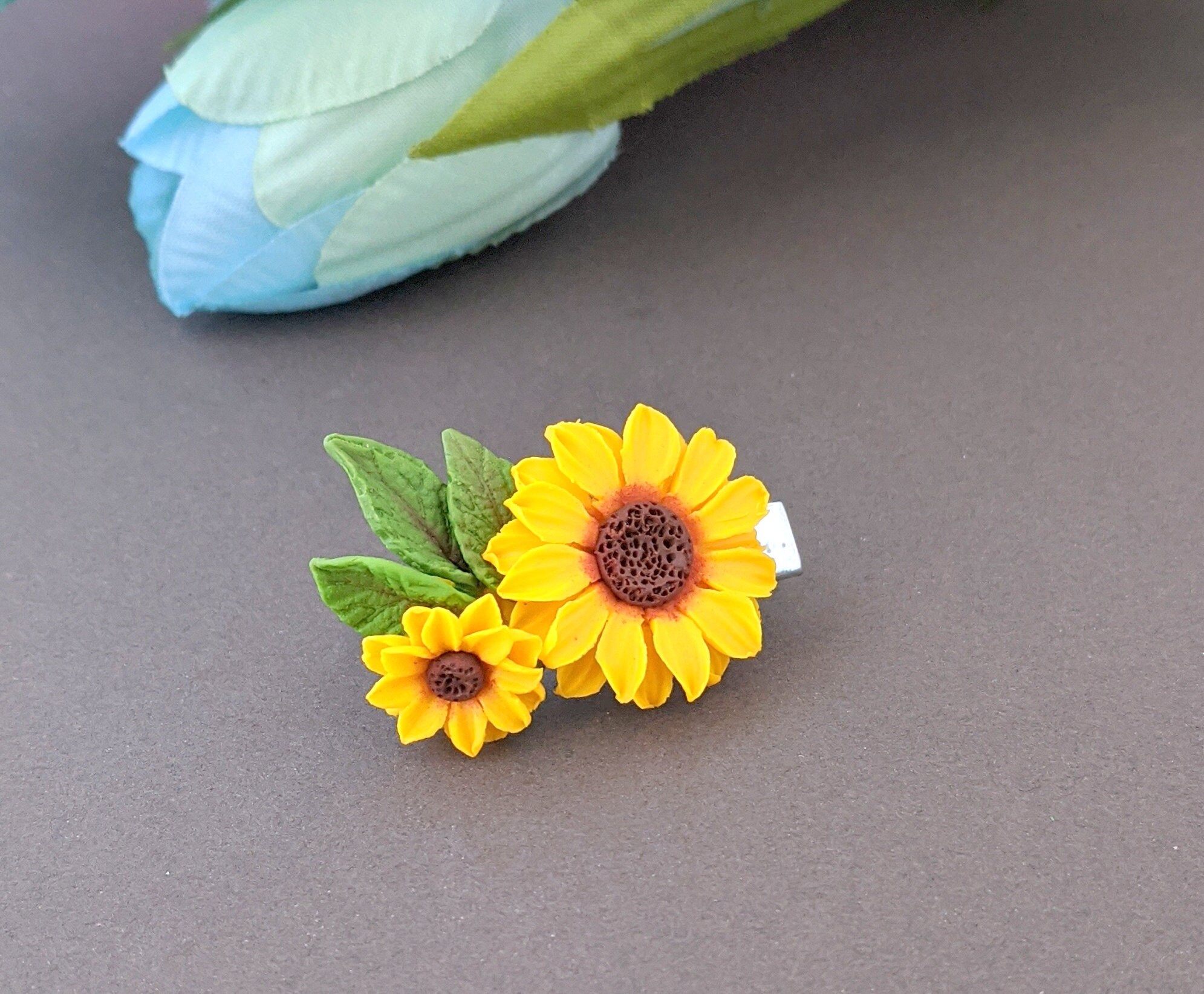 Sunflower hair piece sunflower hair clip Sunflower Wedding Etsy