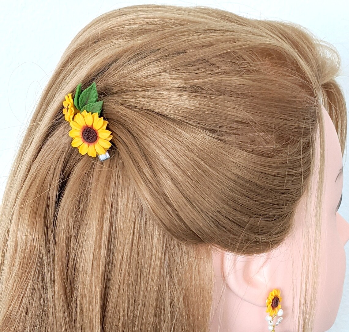 Sunflower hair piece sunflower hair clip Sunflower Wedding Etsy