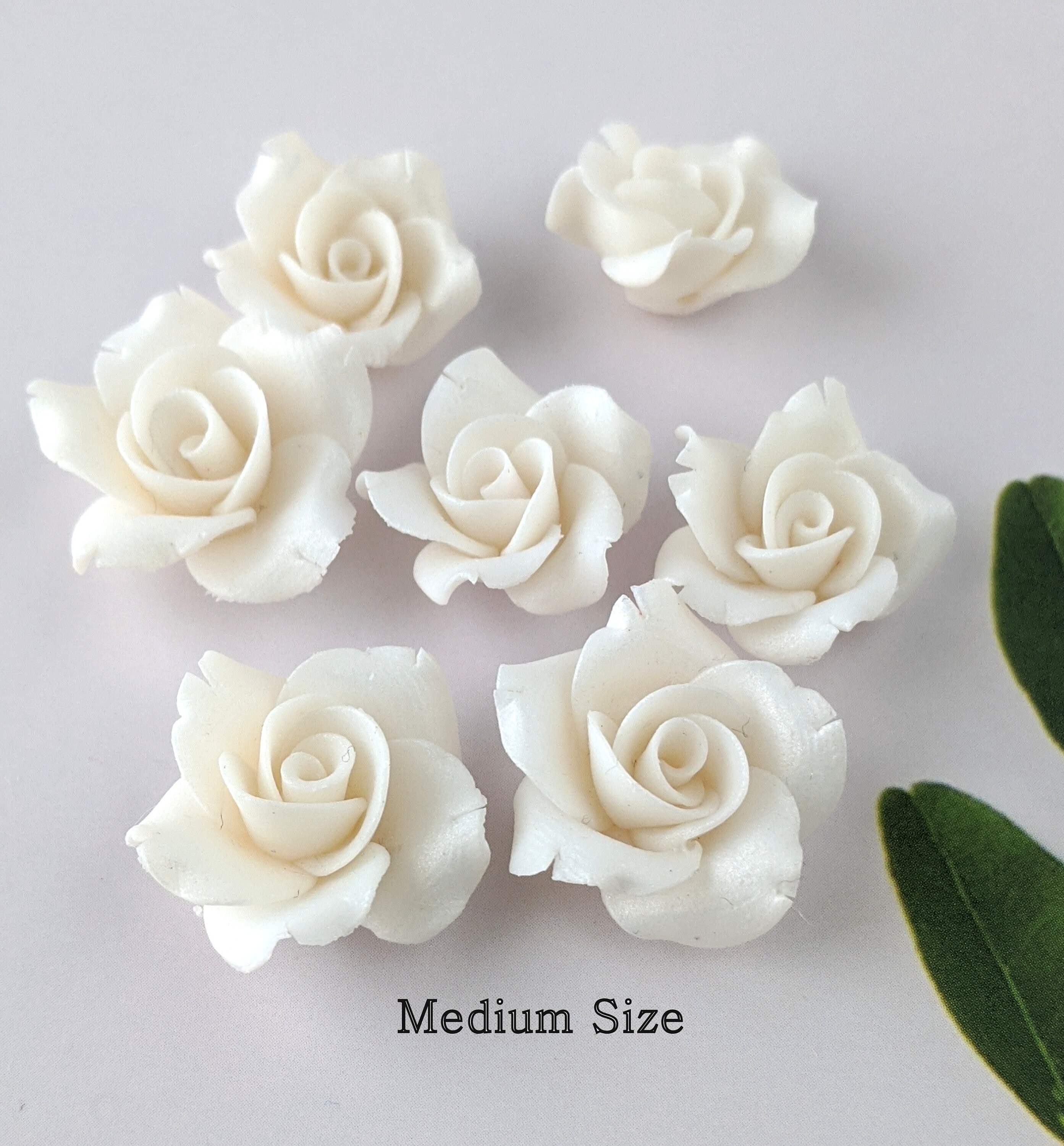 10 X Cream Clay Flower Beads Cream Flowers Polymer Clay Flowers Beading  Flowers for Tiara Making Flower Bead Caps 