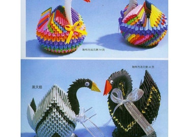 30 PAPIER 3D ORIGAMI PATROON-“3D Paper Origami” door DaNiao GeGe Jiao ZheZhi-Japans Craft E-Book #155.Instant Download Pdf-bestand.