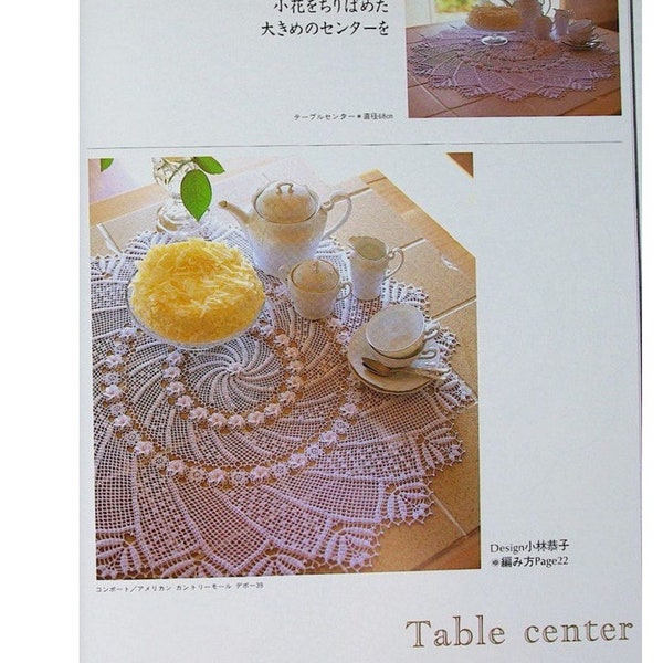 29 CROCHET  LACE WORK Pattern-“Lace Work Ondori”-Japanese Craft E-Book #153.Instant Download Pdf file.Lace,Doily,Table Center,Runner,Cushion
