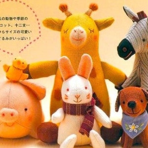 Japanese WakuWaku Animal Land,adorable mascot toys sewing pattern Book.Instant Download PDF-file,E-Book#2