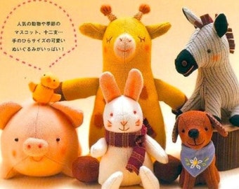 Japanese WakuWaku Animal Land,adorable mascot toys sewing pattern Book.Instant Download PDF-file,E-Book#2