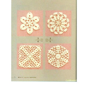 100 CROCHET PATTERN MOTIF and Edging-“100 Lacework Floral Design-Asashi Original”-Japanese Craft E-Book #206.Instnat Download Pdf file.