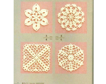 100 CROCHET PATTERN MOTIF and Edging-“100 Lacework Floral Design-Asashi Original”-Japanese Craft E-Book #206.Instnat Download Pdf file.