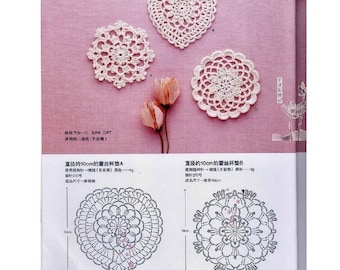 25 JAPANESE  LACE CROCHET Pattern-“Lace Crochet”-Japanese Craft E-Book #132.Crochet lace,doily,stole,floral motif,edging,braid,shawl,jilet.