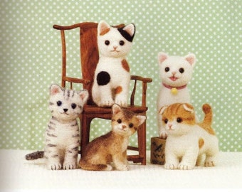 Needle Felt Cute Cats,Kawaii E-Book,Instant Download-PDF file,e-book#6