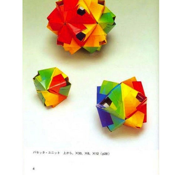 JAPANESE ORIGAMI PATTERN-“Tomako Fuse –Unit Square Origami”-Japanese Craft E-Book #255.Instant Download Pdf file.3D origami