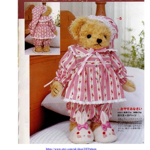 30 Nähen Teddybär Schnittmuster-„Textilstoff Teddybär“-Japanisches Handwerk E-Book #193.Zwei Sofort Download Pdf-Dateien.