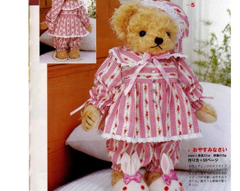 30 SEWING TEDDY BEAR Pattern-“Textile Fabric Teddy Bear”-Japanese Craft E-Book #193.Two Instant Download Pdf files.
