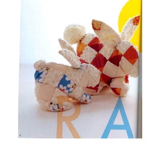 SEWING TOYS PATTERN-“Ondori Sewing Toys”-Japanese Craft E-Book #257.Instant Download Pdf file.Sewing Rabbit,Cat,Pig,Turtle,Frog.Patchwork