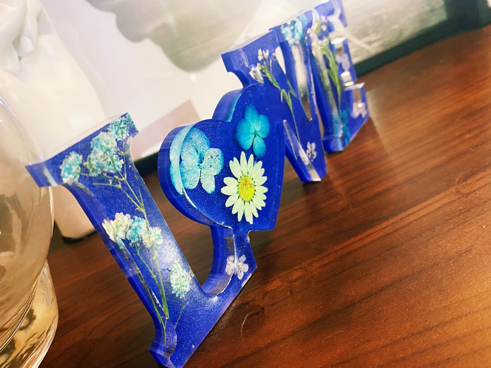 Resin word home decoration or gift FLORAL DESIGN Etsy