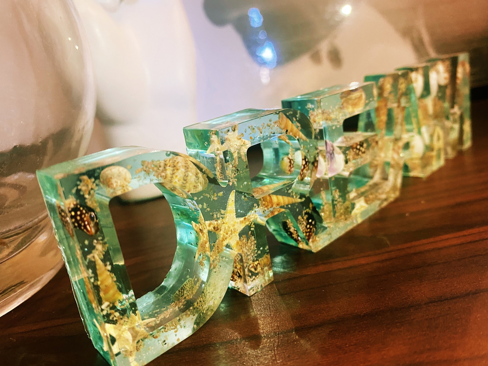 Resin word home decoration or gift FLORAL DESIGN Etsy