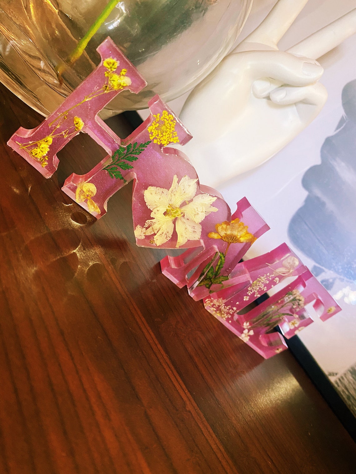 Resin word home decoration or gift SHELL DESIGN Etsy