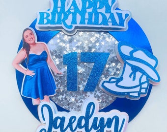 Custom Photo Cake Topper Kids and Adult Birthday 3D Cake Topper Party Decorations