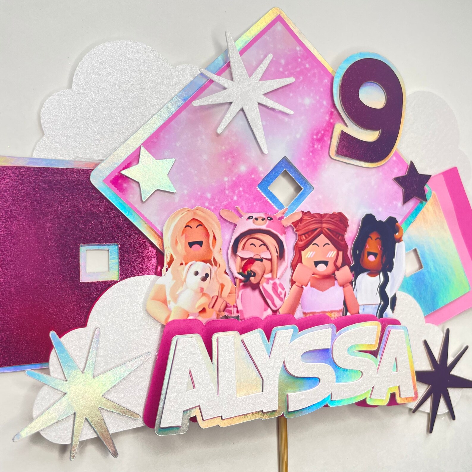 Roblox Birthday, Girls Roblox Party, Roblox Girls Cake Topper, Girl