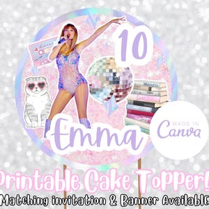 Eras party, T Swift Birthday Party Decorations, T Swift Cake Topper, T Swift Birthday Invitation, Eras Tour Invitation