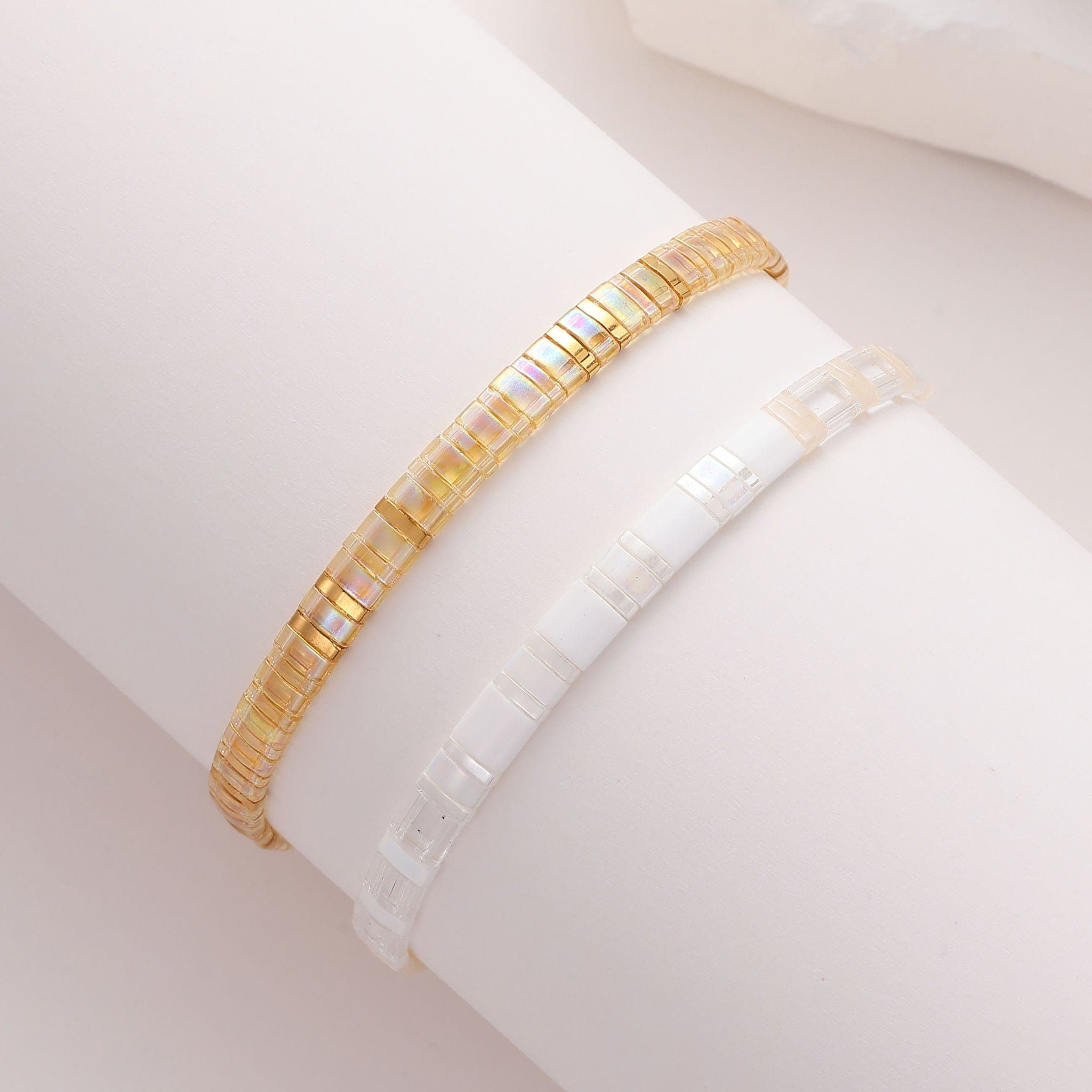Gøld Handmade Beaded Bracelet Set - Elegant Gold Tone
