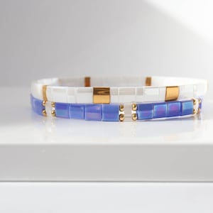 Purple jewelry set - Tila beads bracelets