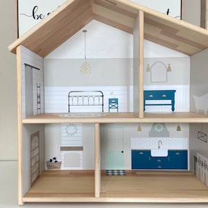 Vinyl Modern Farmhouse Dollhouse Decals for IKEA Flisat Dollhouse