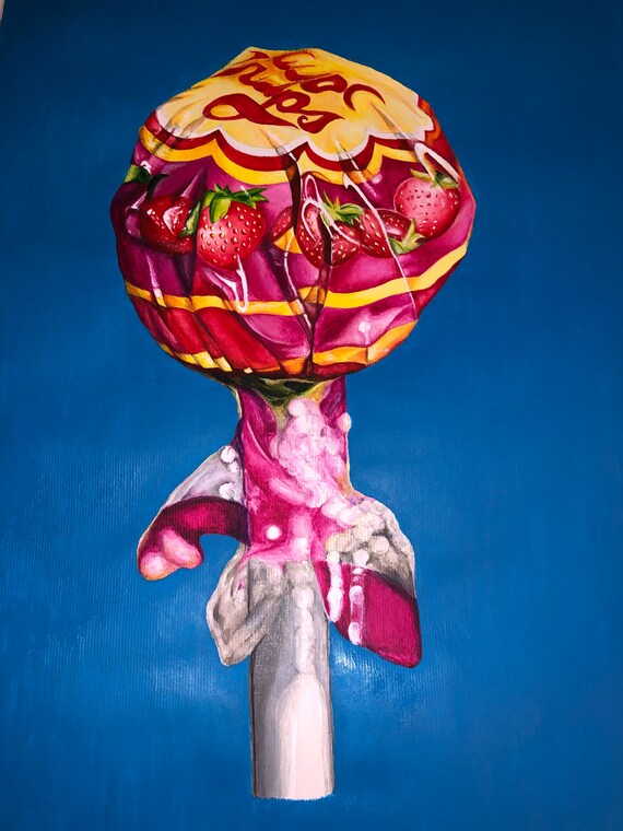 Original Chupa Chups Lollipop Acrylic Painting Handmade Etsy