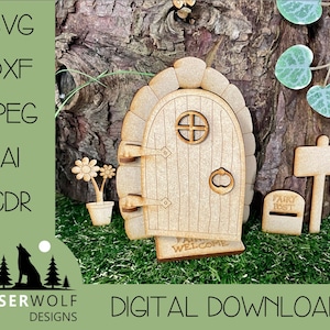 Lasersnijden, Digitaal downloaden, Vectorlaserbestand, Glowforge, SVG, dxf, ai, cdr, Opening Fairy Door
