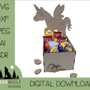 Laser Cutting File Digital Download Vector Glowforge SVG, dxf, ai, cdr, Easter Craft DIY Easter Treat Box Tractor