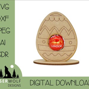 Fichier de découpe laser Téléchargement numérique Vector Glow forge SVG, dxf, ai, cdr, Porte-chocolat de Pâques Décorations artisanales de Pâques Oeuf