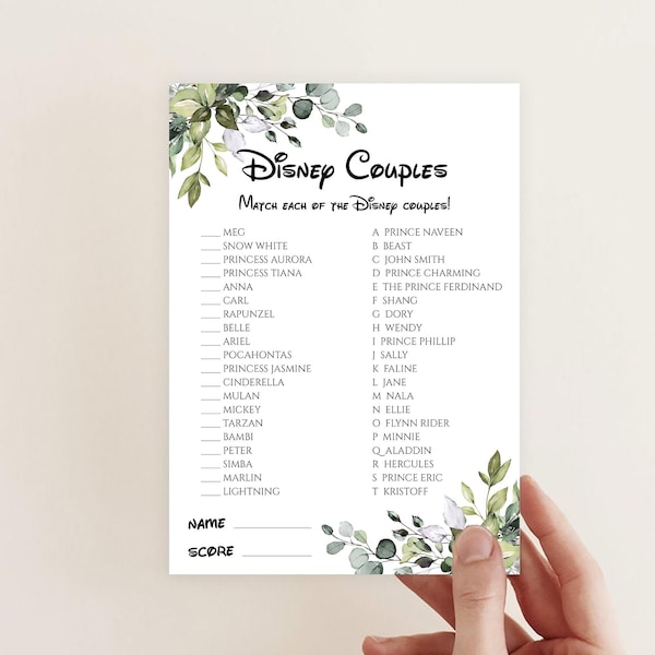 Matching Couples Game, Bridal Shower Match Couple Game, Printable Wedding Shower Games, Instant Download