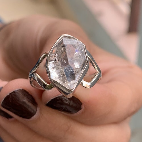 Herkimer Diamond Ring Handmade Ring 925 Sterling Silver Etsy