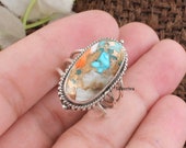 Oyster Turquoise Ring, Handmade Ring, Statement Ring, Women Ring, 925 Silver Ring, Natural Turquoise, Dainty Ring, Gemstone Ring, Boho Ring