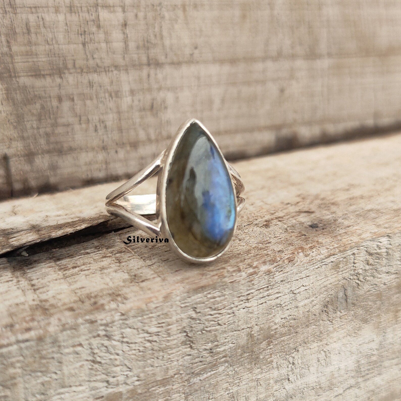 Labradorit Ring Pear Labradorit Edelstein Ring 925 Silber Etsy.de