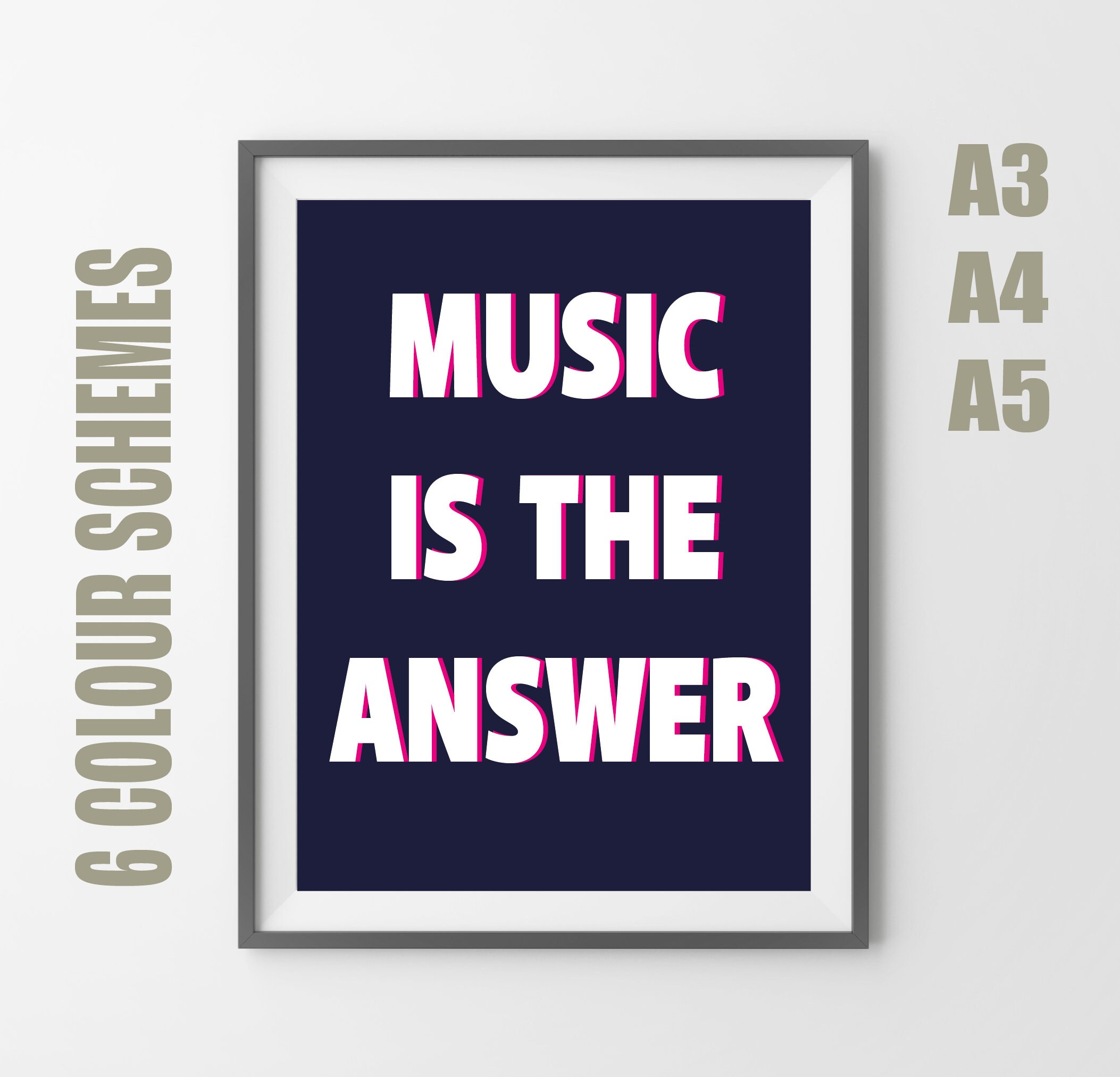 Music Is The Answer Musik Poster Lyrischer Druck Etsy