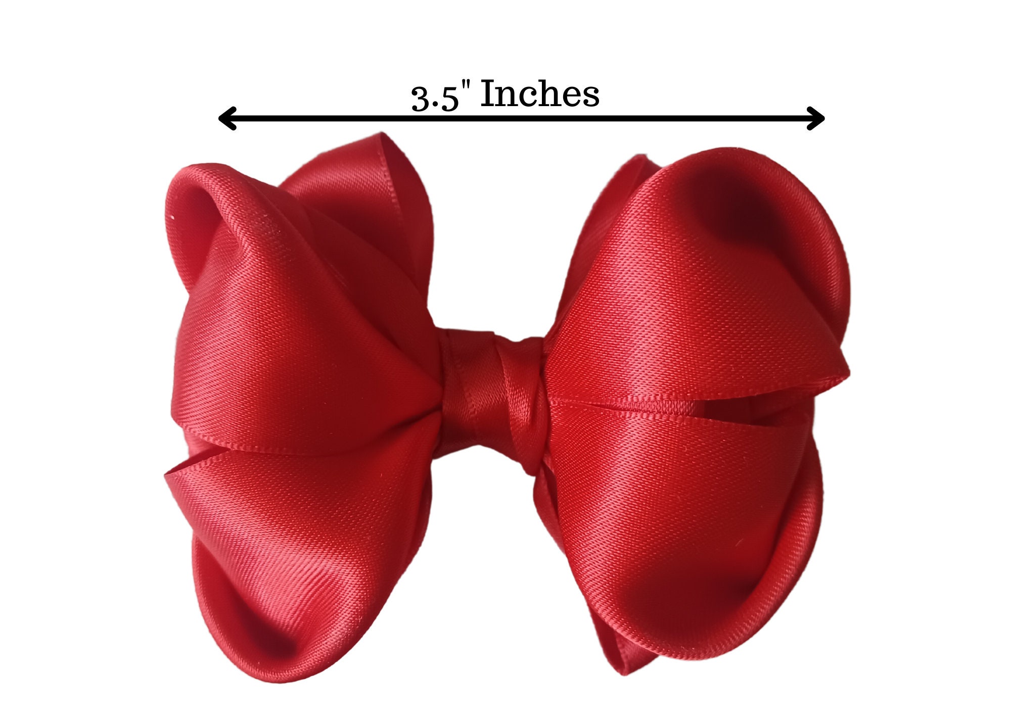 Satin Hair Bow for Girl Red Satin Hair Bow Fabric Hair Clip Etsy