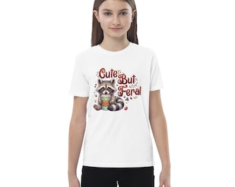 Organic Cotton Kids T-Shirt: Raccoon Graphic Print Tee