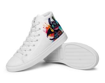 Hot to train your Dragon Nightfury Colour Splash Women’s high top canvas shoes