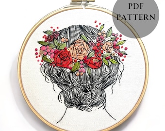 PDF embroidery pattern, Beginners Embroidery, Embroidery PDF, embroidery pattern, modern embroidery