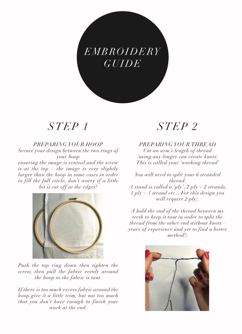 Embroidery Pattern, PDF Pattern, Beginner Embroidery, Embroidery Design ...