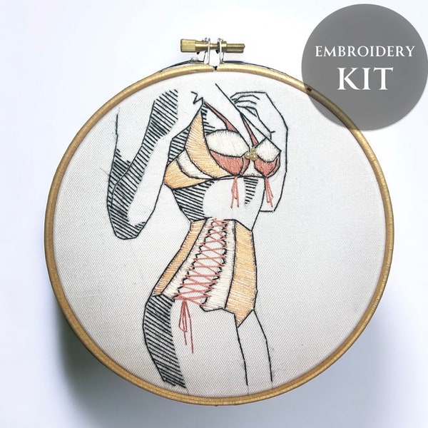 embroidery kit - Roxy / modern craft / beginners embroidery / craft kit / embroidery / embroidery art / handmade / DIY art / art kit