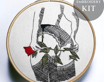 KIT - Dominique / embroidery kit / stitch kit / craft kit / embroidery / embroidery art / handmade / DIY art / art kit