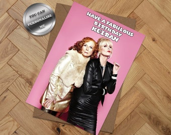 PERSONALISED ABSOLUTELY FABULOUS AB FAB BIRTHDAY CAKE TOPPER A4 ICING SHEET10x8 