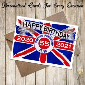Personalised Glasgow Rangers Football Club Birthday Card Pop Etsy