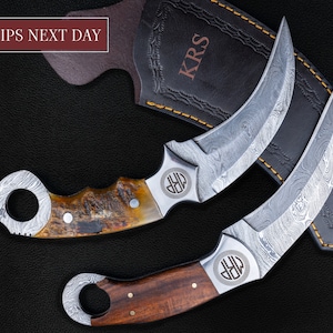 Custom Karambit knife Damascus Hunting Knife Handmade valorant karambit Knife best gift for husband boyfriend gift for him Fathers day gift
