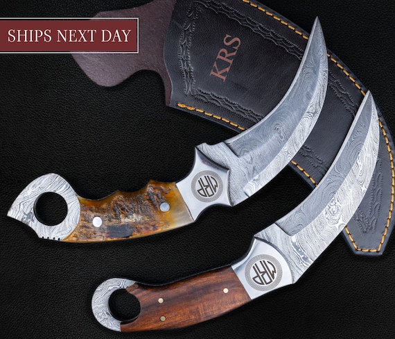 Custom Karambit knife Damascus Hunting Knife Handmade valorant karambit Knife best gift for husband boyfriend gift for him Modern gift