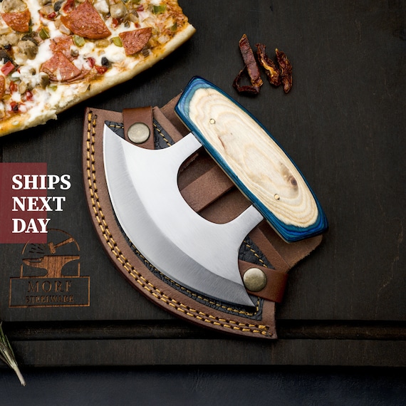 Ulu Knife handmade Pizza Cutting Slicer for kitchen and dining by MorfSteelware kitchen chef knife kitchen gift Unique gift for her