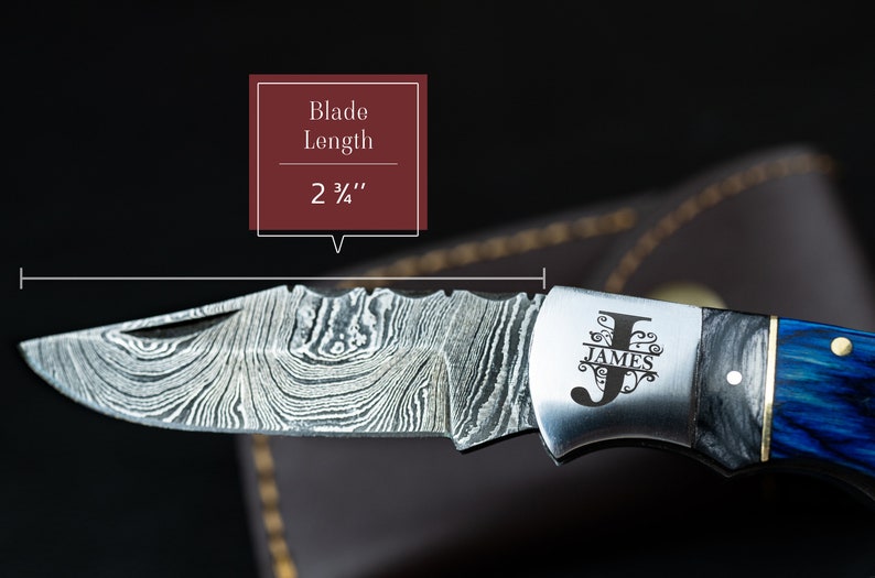 Damascus Pocket Folding Knife, Custom Pocket Fold Knife, Groomsmen gifts, Wedding Gift, Authentic Damascus Steel Blade, Gift for him image 4