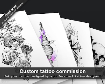 Votre design de tatouage personnalisé ! Art personnalisé sur mesure manchon de tatouage tatouage d'avant-bras commission d'art service de conception de commission de tatouage personnalisé