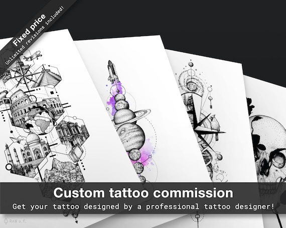 Your custom tattoo design! Personalized art custom made tattoo sleeve forearm tattoo art commission custom tattoo commission design service